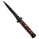 Frank Beltrame 9 Italian Stiletto Bayonet Automatic Folding Knife, 4.00in, Stainless Steel, Bayonet Blade, Cocobolo, Brown Handle, Brown/Black, 9.00 inch, BHQ-88531