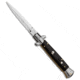 Frank Beltrame 9 Italian Stiletto Dagger Automatic Folding Knife, 4.00in, Stainless Steel, Dagger Blade, Ebony, Black Handle, Black/Gray, 8.75 inch, BHQ-85141