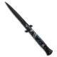 Frank Beltrame 9 Italian Stiletto Automatic Folding Knife, 4.00in, Stainless Steel, Bayonet Blade, Acrylic, Black Handle, Dagger, Black/Black, 9.00 inch, BHQ-50935