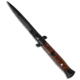 Frank Beltrame 9 Italian Stiletto Automatic Folding Knife, 3.75in, Stainless Steel, Bayonet Blade, Acrylic, Brown Handle, Brown/Black, 9.00 inch, BHQ-50941