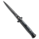 Frank Beltrame 9 Italian Stiletto Automatic Folding Knife, 4.00in, Stainless Steel, Bayonet Blade, Carbon Fiber, Black Handle, Dagger, Black/Black, 9.00 inch, BHQ-50930