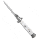 Frank Beltrame 9 Italian Stiletto Automatic Folding Knife, 4.00in, Stainless Steel, Kriss Blade, Acrylic, White Handle, White/Steel, 9.00 inch, BHQ-186377