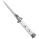 Frank Beltrame 9 Italian Stiletto Automatic Folding Knife, 4.00in, Stainless Steel, Kriss Blade, Acrylic, White Handle, White/Steel, 9.00 inch, BHQ-186377