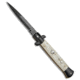 Frank Beltrame 9 Italian Stiletto Bayonet Automatic Folding Knife, 4.00in, Stainless Steel, Bayonet Blade, Horn, Tan Handle, Tan/Black, 9.00 inch, BHQ-72063
