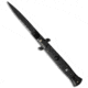 Frank Beltrame 9 Tactical Midnight Italian Stiletto Automatic Folding Knife, 4.00in, Stainless Steel, Spear Point Blade, Polymer, Black Handle, Black/Black, 9.00 inch, BHQ-50914