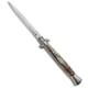 Frank Beltrame 11 Italian Stiletto Dagger Automatic Folding Knife, 5.00in, Stainless Steel, Dagger Blade, Stag, Brown Handle, Brown/Steel, 11.00 inch, BHQ-74276