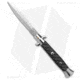 Frank Beltrame 9 Italian Stiletto Automatic Folding Knife, 4.00in, Stainless Steel, Dagger Blade, Teflon, Black Handle, Black/Gray, 8.92 inch, BHQ-182797