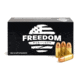 Freedom Munitions 9mm Luger 135 Grain Round Nose Flat Point Brass Pistol Ammo, 50 Rounds, FM9RF135N50