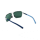 Maui Jim Freight Trains Sunglasses w/ Silver w/ Blue Tips Frame and Neutral Grey Lenses - 326-17, Back View