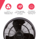 Frigidaire Outdoor Misting Fan/Pedestal Fan, Black, Cools 500 sq ft, FMF2K5BK00