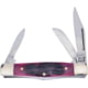 Frost Baby Diamond Back Folding Knife, Mirror finish stainless clip, sheepsfoot, and pen , Red jigged bone handle, 14-632DRWJ
