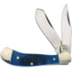 Frost Baby Saddlehorn Folding Knife, Mirror finish stainless clip and skinner blades, Blue pick bone handle, 14-972BLPB