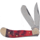Frost Baby Saddlehorn Folding Knife, Dark red, Dark red jigged bone handle, 14-972DRWJ