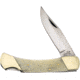 Frost Bear Claw Bone Folding Knife, 5in Closed, 4in, Satin Stainless Clip Point Blade, White Smooth Bone Handle, TS-072WSB
