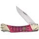 Frost Bear Claw Red Jig Bone Folding Knife, 3.75in Satin SS Clip Point Blade, Red Jigged Bone Handle, OC-549RJB