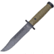 Frost Bowie Green Knife, 7 black finish stainless clip point blade, OD green rubber handle, FC-124