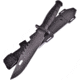 Frost Bowie Rubber Handle Knife, 12in Overall, 7in Black SS Clip Point Blade, Black Rubberized ABS Handle, Sawback Blade, Black ABS Sheath, FC-34B