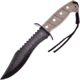 Frost Sand 7in, Bowie Knife w/ Black ABS Sheath, 12in Overall, 7in, Black Finish Sawback Blade, Sand Rubber Handle, TX-1451SAND