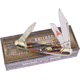 Frost Bulldog Wrangler Brindle Bone Folding Knife,Clip and Sheepsfoot,Wormgroove,Brindle Bone Handle FBDG112BRBN