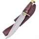 Frost Chipaway Shoshone Bowie Fixed Blade Knife, 7.25in, Stainless Steel, Standard Edge, Satin, Bone Handle FCW3333BKB