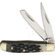 Frost ECS Baby Trapper Folding Knife,Clip and Spey,Black,Jigged Bone Handle FECS086BKJB