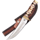 Frost Falling Meadow Fixed Blade Knife, 12in Overall, 7in, Satin Stainless Blade, Green/White Bone Handle, Leather Sheath, CW-0162WBRB