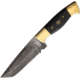 Frost Tanto Buffalo Fixed Blade Knife, 9in Overall, 5in, Damascus Steel Tanto Blade, Buffalo Horn Handle, Leather Sheath, VFD-111BH
