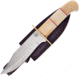 Frost White Smooth Bone Fixed Blade Knife, 10.5in Overall, 6in, Satin Clip Point Blade, White Smooth Bone Handle, Leather Sheath, CW-677WSB