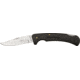 Frost Folding Hunter Folding Knife, 3.375in, Mirror Polished Stainless Clip Blade, Black Texturized Rubberized Handle FSW127RUB