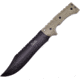 Frost Guardsman Bowie Knife, 13in Overall, 7.5in, Black Coated Sawback Stainless Bowie Blade, Sand Plastic Handle, Plastic Sheath, TC-73SAND