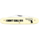 Frost I Don't Call 911 Folding Knife, 2.38in Satin SS Clip Blade, Yellow Synthetic Handle, I Don'T Call 911 Artwork, N-911