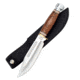 Frost Iron Horse Pakkawood Bowie Fixed Blade Knife, 10.25in Overall, 5.5in Satin SS Clip Point Blade, Brown Pakkawood Handle, Brass Guard And SS Pommel, Black Nylon Belt Sheath, brown, 16-718BW