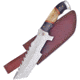Frost Knight Guard Knife, 7.5 satin finish sawback stainless tanto blade, Buffalo horn and brown smooth bone handle, CW-640BH