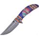 Frost Linerlock A/O Blue Folding Knife, 3.5 stainless clip point blade, Blue synthetic handle, FC-54BL