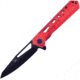 Frost A/O 3Cr13 Folding Knife, 4.75in Closed, 3.75in Black Coated 3Cr13 Stainless Blade, Red Aluminum Handle, TX-57R