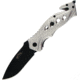 Frost Silver A/O Folding Knife, 4.75in Closed, 3.5in, Black Stainless Blade, Silver Anodized Aluminum Handle, 18-282S