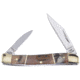 Frost Little Copperhead Ram/Ox Folding Knife, Mirror finish stainless clip and pen blades, Ox and Rams horn handle, SW-216ROR