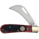 Frost Little Hawkeye Red Pick Bone Folding Knife, 2.75in Closed, Satin Stainless hawkbill Blade, Red Pick Bone Handle, 14-478RPB