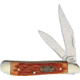 Frost Little Peanut Red Jig Bone Folding Knife, Mirror SS Clip And Pen Blades, Red Jigged Bone Handle, SW-107DRJB