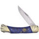 Frost Lockback Blue Jig Bone Folding Knife, 4in Mirror SS Clip Point Blade, Blue Jigged Bone Handle, OC-549BLJB