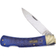 Frost Lockback Blue Jig Bone Folding Knife, 4in Mirror SS Drop Point, Blue Jigged Bone Handle, OC-557BLJB