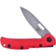Frost Red Bead Blast Folding Knife, 4.25in Closed, 3.25in Bead Blast Stainless Blade, Red Aluminum Handle, TX-180R