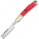 Frost One Arm Razor, 3.75in Closed, Satin Stainless Razor Blade, Red Jigged Bone Handle, SW-034DRCS