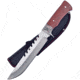 Frost Pakkawood Bowie Knife, 12.5in Overall, 9in, Satin Sawback 3Cr13 SS Blade, Brown Pakkawood Handle, Nylon Sheath, SHP-155PW