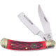 Frost Razor Folder Red Bone Folding Knife, Mirror SS Clip And Razor Blades, Red Jigged Bone Handle, OC-551RJB