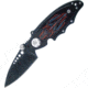 Frost Russ Farrell Red Pinstripe Tac Folding Knife,2.625in,Stainless Steel,Black Stainless Handle FRF1
