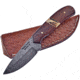 Frost Skinner Rosewood Stag Knife, 7.25in Overall, 3.25in Damascus Steel Blade, Rosewood And Stag Handle, Brown Leather Sheath, VFD-34RW/ST