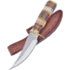 Frost SkinnerTorch Bone Knife, 4.5 satin finish stainless skinner blade, Torched bone handle, BKH-225TB