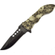 Frost Skull Camo Linerlock A/O Folding Knife,3.5in,Stainless Steel,Standard Edge,Black FTR3969