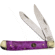 Frost Steel Warrior Trapper Purple Folding Knife,Stainless Steel,Clip and Spey,Grape Ape,Celluloid Handle FSW108GA